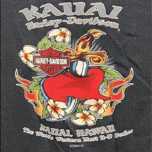 Harley Davidson Kauai, Hawaii Long Sleeve T-Shirt Black Size 1X